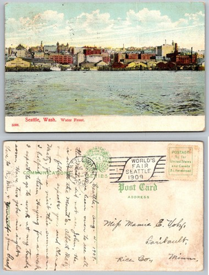 #ad Seattle Washington Water Front Postcard 1907 World#x27;s Fair PPCK $3.99