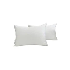 White Satin Lumbar Pillow Covers, 12"x16" (Pack of 2) Satin-White Slub Satin