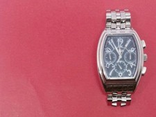 Elgin lgn071101 Quartz Chronograph Wristwatch Silver Band Black Dial Watch