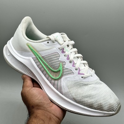 Nike Women's Size 9.5 Downshifter 11 White/Green Running Shoes  CW3413-101
