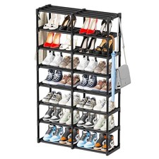 8 Tier Metal Shoe Rack 40 Pairs Large Capacity Adjustable Boot Storage Shelf ...