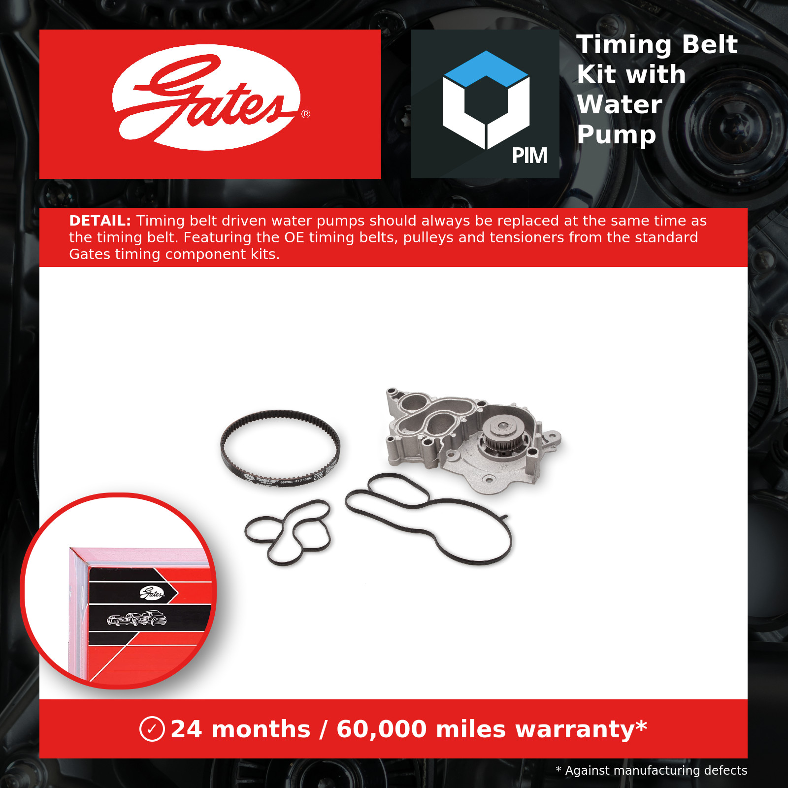 Timing Belt & Water Pump Kit KP15682XS-2 Gates Set 5682XS 788313295 NA NoStdKit - Image 24