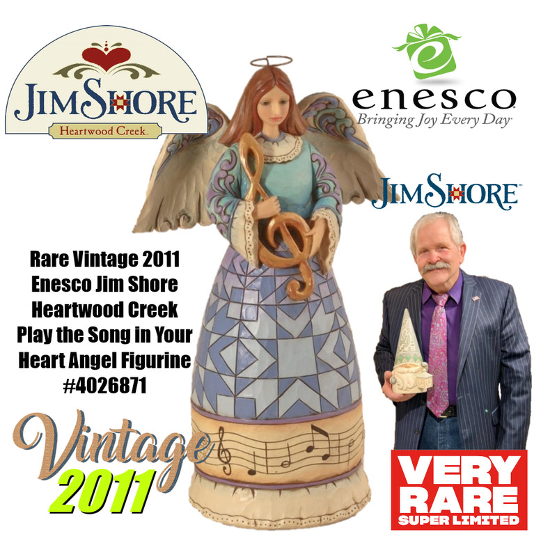 Rare 2011 Jim Shore Heartwood Creek Play the Song in Your Heart Angel #4026871