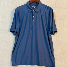Hickey Freeman Polo Shirt Mens XXL Performance Golf Stretch Blue Short Sleeve