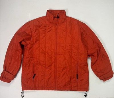 Polo Ralph Lauren Puffer Quilted Jacket Orange Mens XL Vintage Pockets Coat 