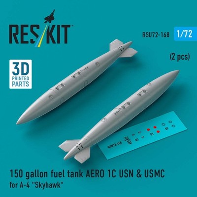 ResKit RSU72-0168 1:72 150 Gallonen Kraftstofftank AERO 1C USN & USMC (2 Stück) für A-4 S