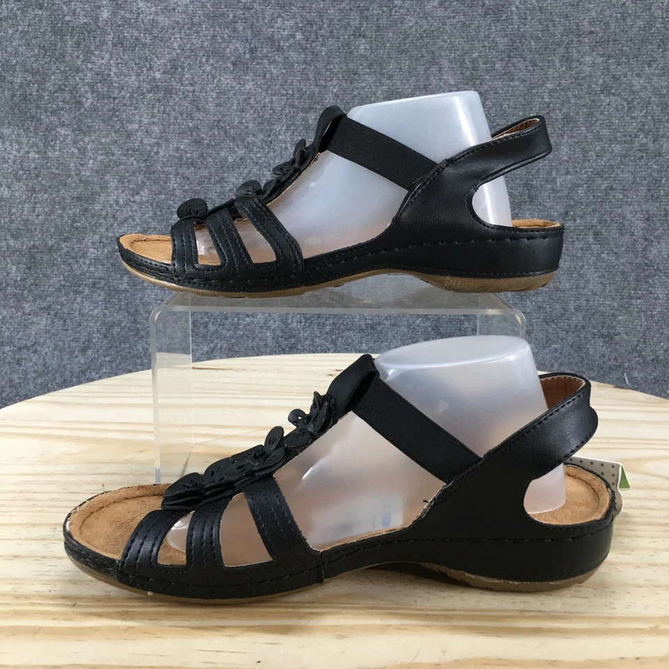 NEW Flexus By Spring Step Sandals Womens 6 Adede Casual Slingback Flats Black - Image 2 of 4