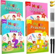 Large Magic Practice Copybook,Grooved Writing Books for Kids Ages 3-8,Preschool