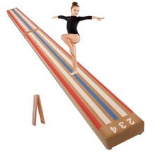 8 FT Folding Beam Gymnastics, Non-Slip Floor Balance Beam with Laser Guide fo...
