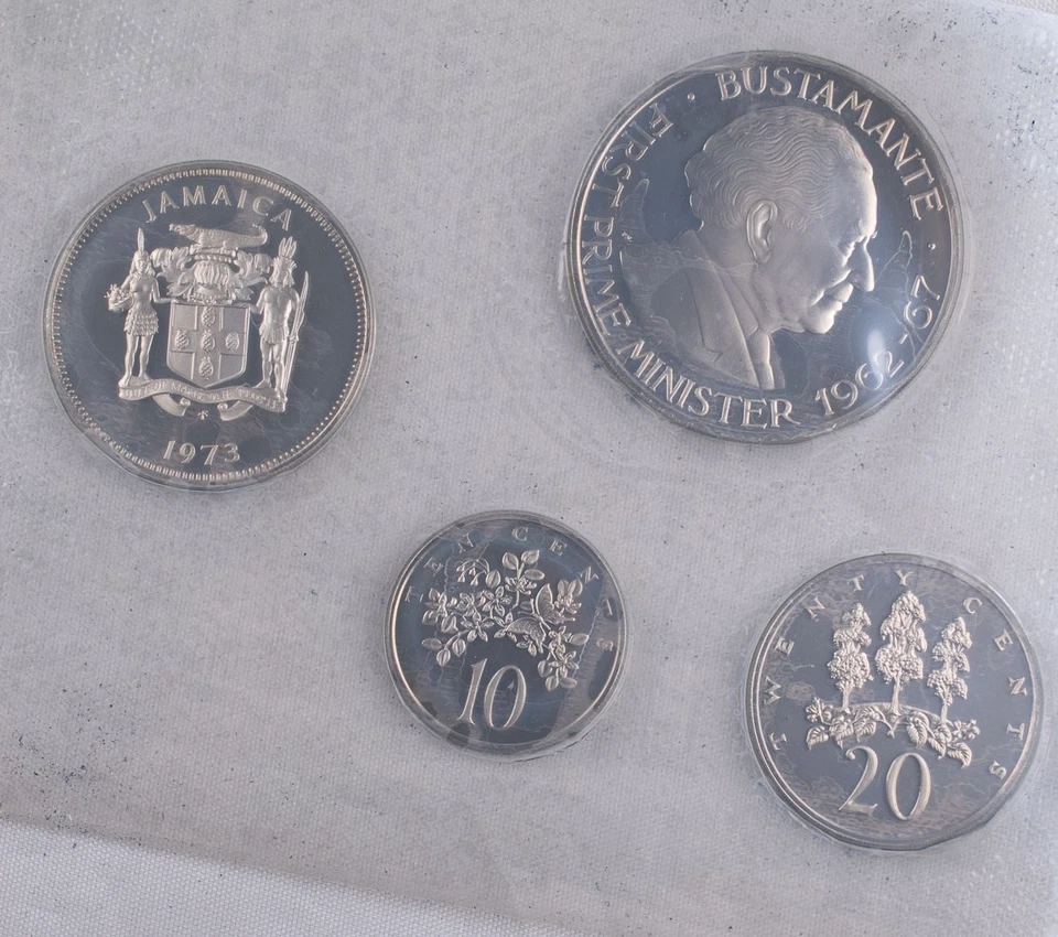 1973 Jamaica 9 Coin Silver Proof Set 1.2336 oz ASW in $5 coin - Image 4 of 4