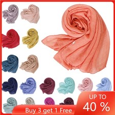 Premium Viscose Maxi Crinkle Cloud Hijab Scarf Shawl Soft Islam Muslim Headscarf