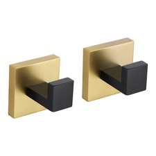Bathroom Towel Hook Coat Black And Gold Robe Clothes Bath Wall Hooks For Kitchen