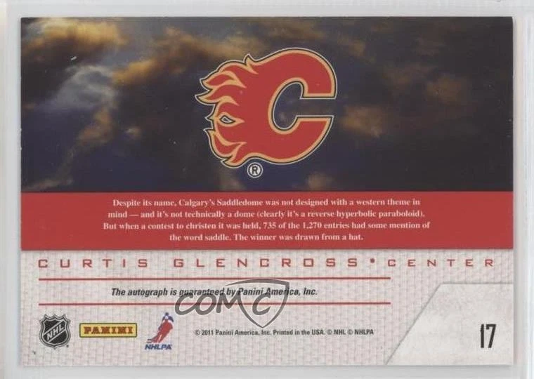2011-12 Pinnacle Game Night Signatures /75 Curtis Glencross #17 Auto - Image 2 of 2