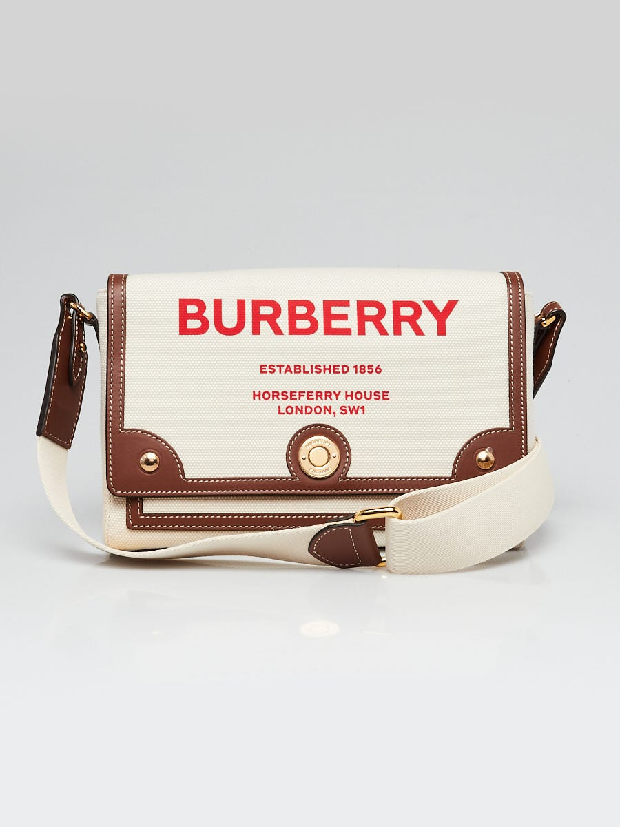 Burberry Beige/Tan Canvas and Leather Horseferry … - image 1