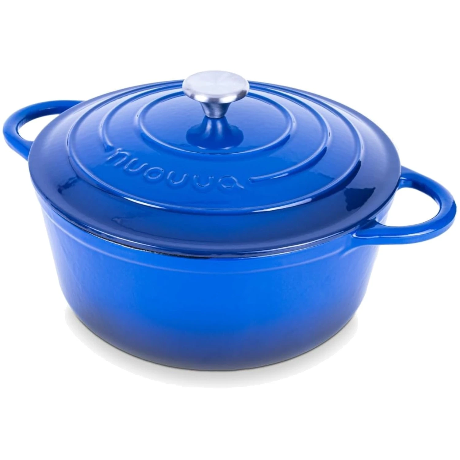 Enamelled Cast Iron Pot - 6.4 Quart - Dark Blue