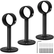 Ceiling Curtain Rod Bracket 3 Pack Heavy Duty Holders Black Rods Hooks Hangers