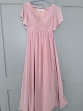 A-Line Pleated Chiffon Tie-Waist Bridesmaid Dress, Size 2, Dusty Rose