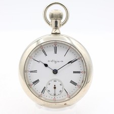 Antique 18s 1899 Elgin Roman Single Sunk Dial 15J Pocket Watch 170 Silverode