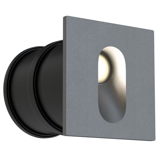Led Einbauleuchte Wand IP54 B: 7 Cm Grau 4000 K 70 Lm Lampe AußEn Treppe-image