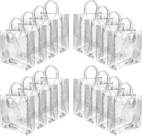 Large Clear Gift Bags with Handle 11.82" x 11.82" x 3.94" 16 PCS - Picture 6 of 12