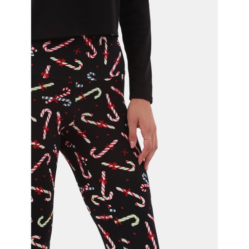 No Boundaries Junior Girl's Printed Ankle Leggings Candy Cane Size XS (0-2) - Picture 4 of 5