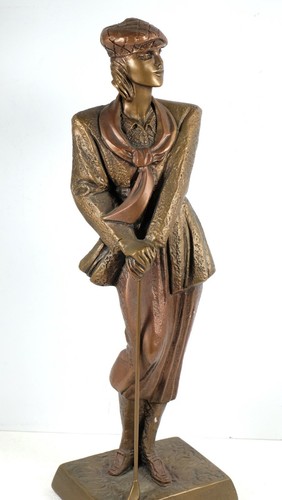 Austin Productions 1990 "Birdie" by Danel Bronze Colored Golfer Sculpture Good + - Picture 2 of 12
