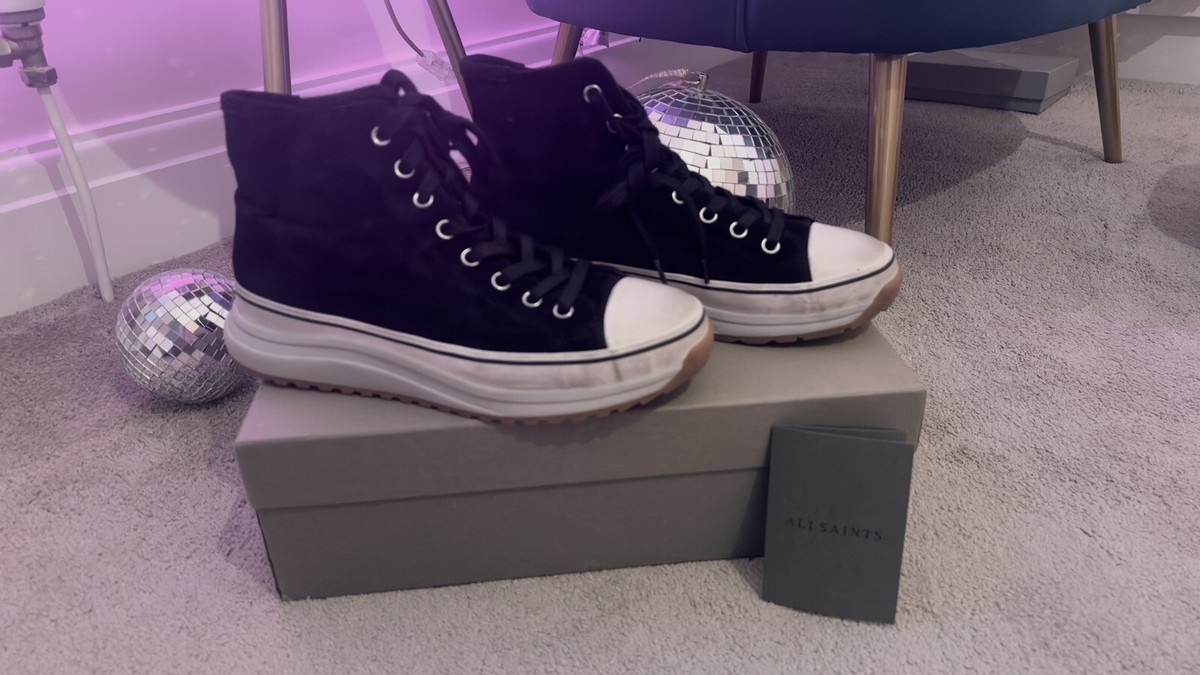 High Top Sneakers Osun Run Suede Sneakers AllSaints All Saints Osun  Trainers Black Suede 39 Hi