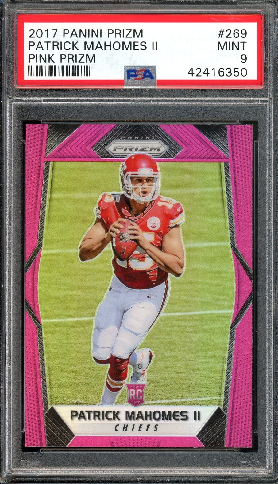 2017 Panini Prizm #269 Patrick Mahomes II Pink Prizm PSA 9 ROOKIE 💖