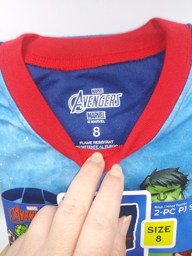 New Boys AVENGERS Flannel Pajamas 2 piece Sleep Wear Set Size 8. Hulk Iron Man - Picture 3 of 7