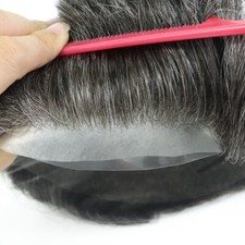 Mens Toupee Human Hair Replacement System Hairpiece 0.02 Ultra Thin Skin 240