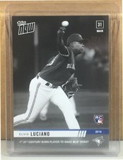 2019 TOPPS NOW #28BW ELVIS LUCIANO BLUE JAYS ROOKIE MLB DEBUT PLATINUM B/W 1/1