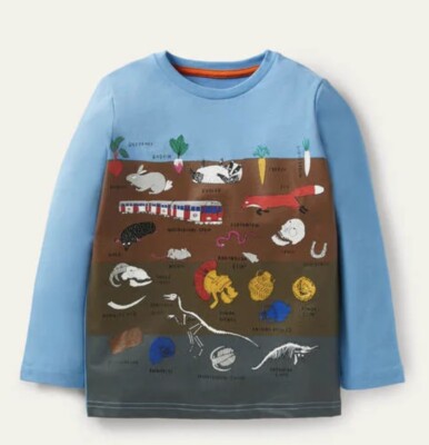 NWT Mini Boden Educational Graphic T-shirt