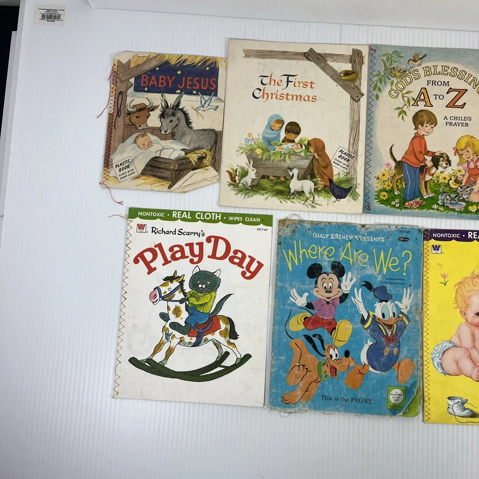 Vintage Childrens Book Lot Whitman Platt & Munk Gibson Wipe Clean Plastic Cloth - Image 4 of 4