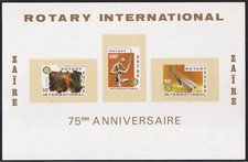 ZAIRE - 1980 ROTARY INTERNATIONAL - MIN. SHEET MINT NH IMPERF