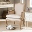nivernais french provincial beige fabric & distressed wood accent chair armchair