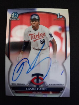 OMARI DANIEL 2023 Bowman CHROME 1ST ROOKIE AUTOGRAPH #CPA-OD MINNESOTA TWINS