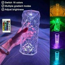 LED Crystal Table Bedside Lamp Diamond Rose Night Light RGB Christmas Gift