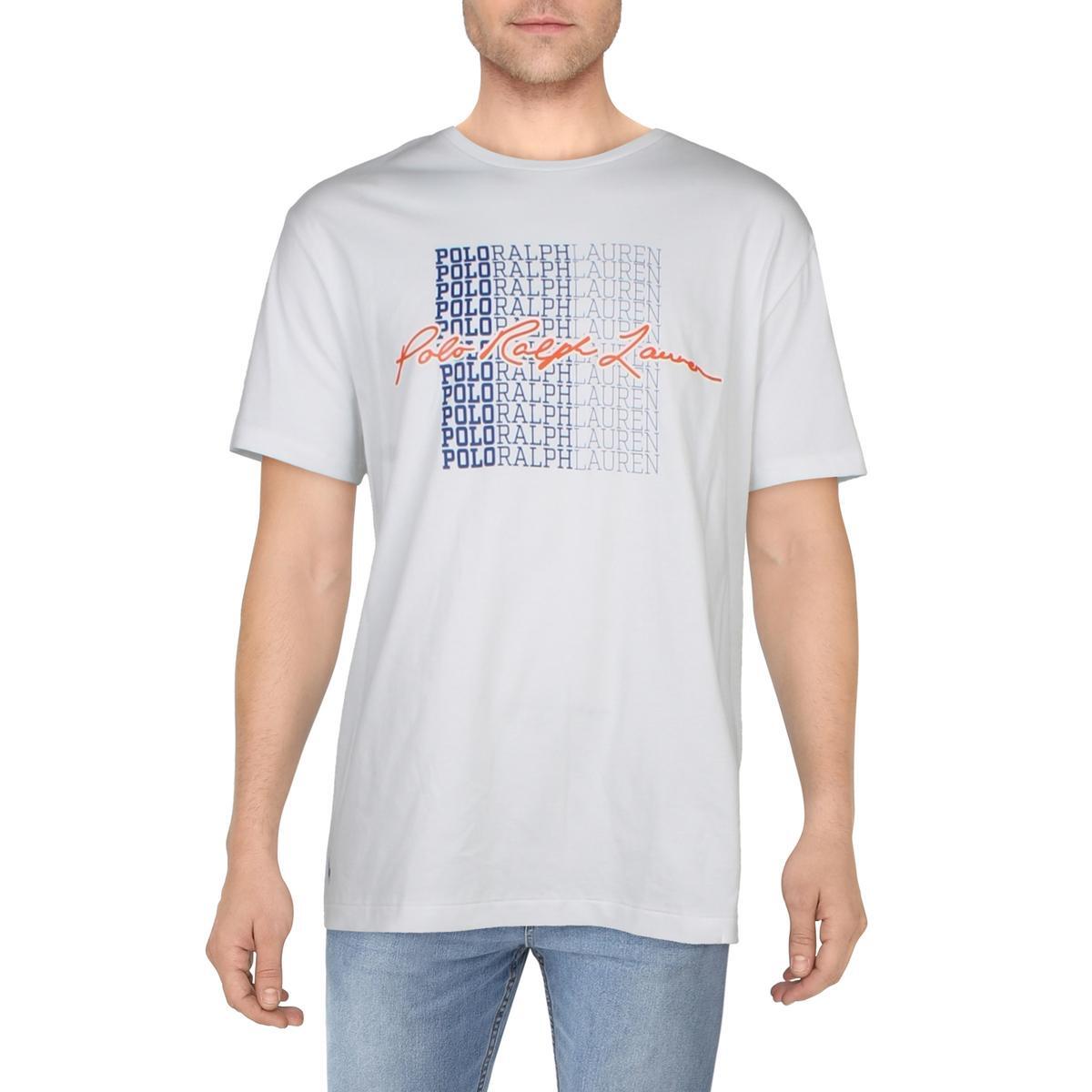 Polo Ralph Lauren Mens White Cotton Short Sleeve Graphic T-Shirt S BHFO 4346
