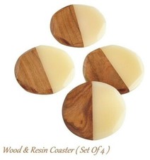 Acacia Wood & Resin Coaster Set Of 4