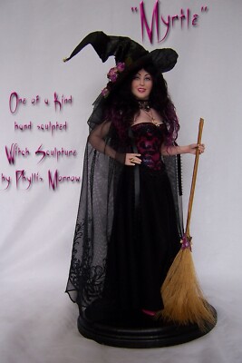 Ooak sculpture Witch fantasy art doll by Phyllis Morrow of Pgm Sculpting