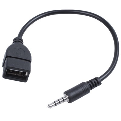 USB jack, AUX, 3.5 mm jack for audio data charging cable black X4B16957