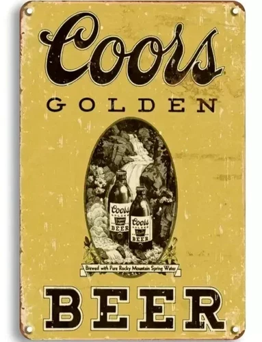 Coors Golden Beer Vintage Novelty Metal Sign 12" x 8" Wall Art