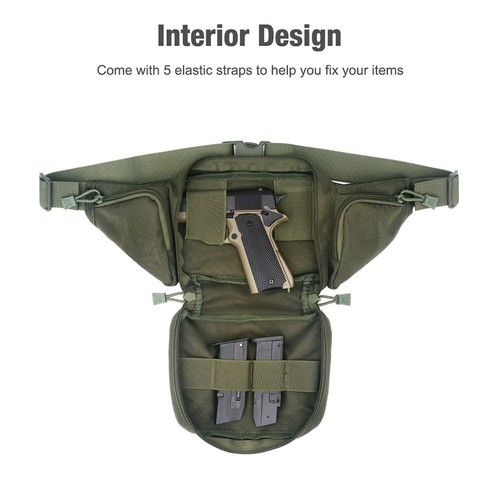 Tactical Pistol Pouch Waist Pack Bag Fanny Pack Concealed Carry Gun Holster Bag - Picture 8 of 21