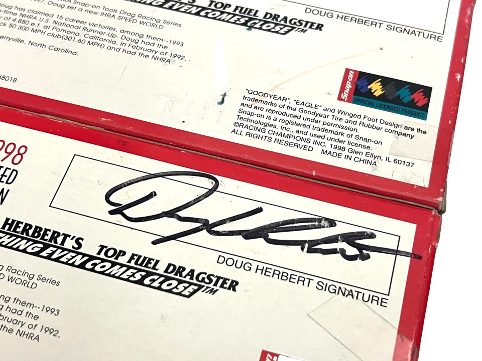 1998 Racing Champions Doug Herbert 1/64 Snap On Top Fuel Dragster NHRA RED -TWO - Image 4 of 4