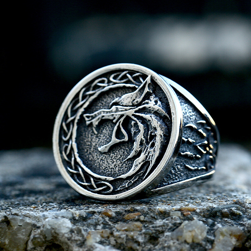 その他ブランド / EMBLEM RING NAVY/リング/SV925/12号/SLV/メンズ Viking Wolf Head Signet Ring Stainless Steel Men's Celtic Knot