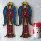 Lot of 2 ANGEL w/ Halo Suncatcher Acrylic Plastic Stained Glass Flat Christmas — photo 6