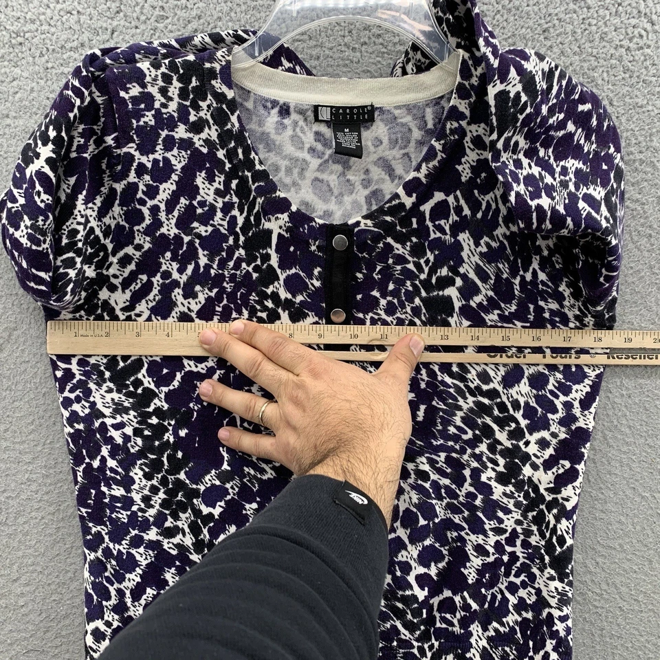 Кардиган на пуговицах женский Carole Little размер M свитер черный анималистический принт хлопок - Изображение 4 из 4