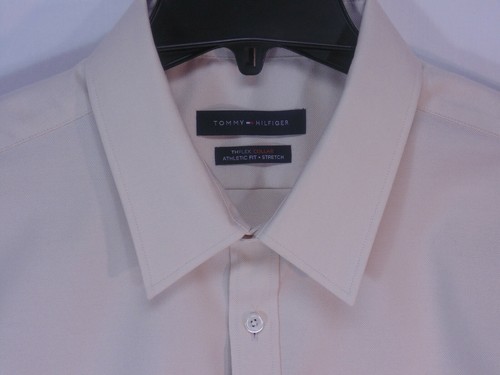 Tommy Hilfiger Th Flex Collar Solid Ivory Dress Shirt 17.5 32 33 NWT $79 - Picture 3 of 5