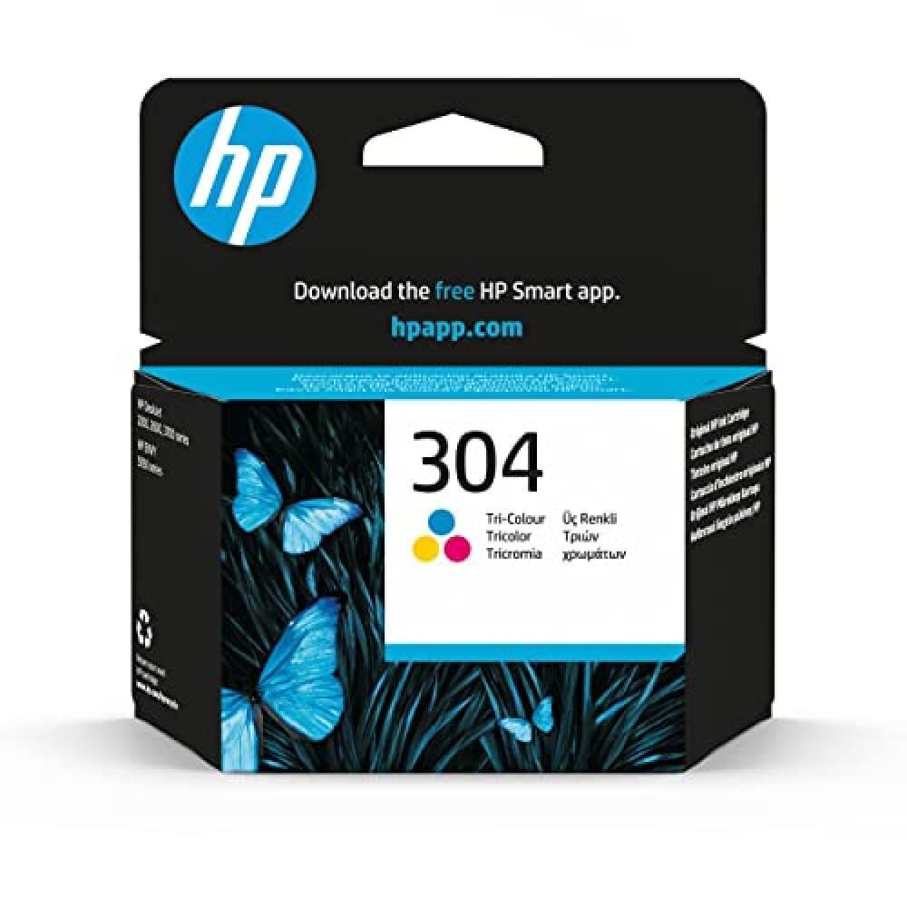 (TG. Standard) HP 304 Tricromia, N9K05AE, Cartuccia Originale HP da 100 Pagine,