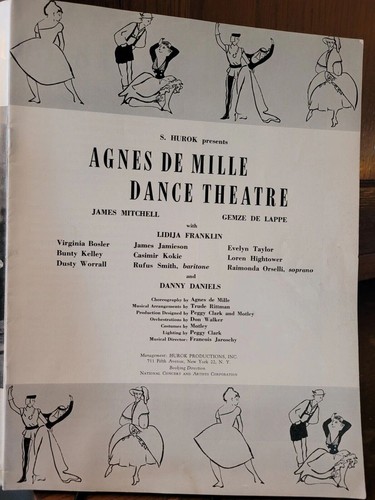 Agnes De Mille Dance Theatre Program 1953-1954 S Hurok James Mitchell Gemze de - Picture 3 of 4